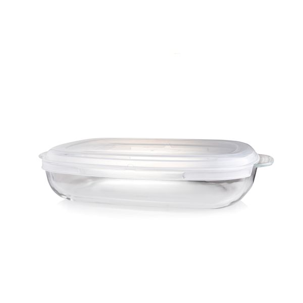 תבנית זכוכית עם מכסה פלסטיק