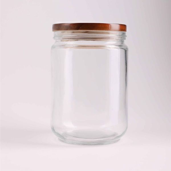 צנצנת זכוכית עם מכסה במבוק 1.5 ליטר MARY