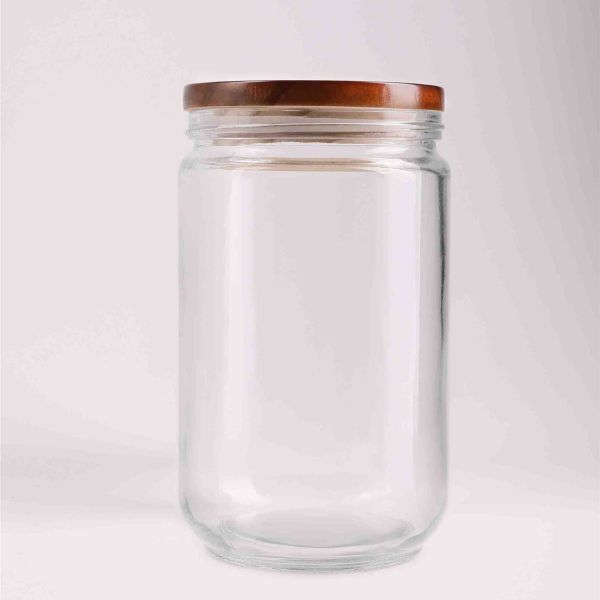 צנצנת זכוכית עם מכסה במבוק 1.9 ליטר MARY