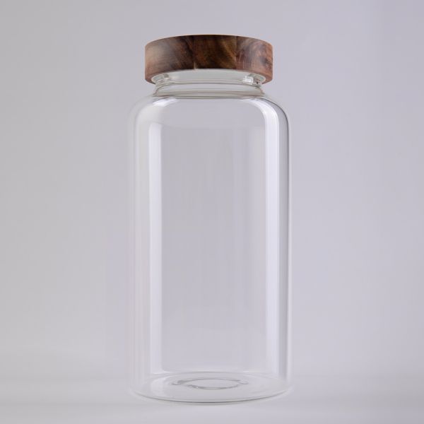 צנצנת זכוכית מכסה במבוק - Shelley