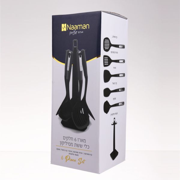 מארז 5 כלי ששת סיליקון ומעמד