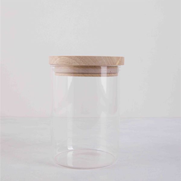 צנצנת זכוכית עם מכסה עץ 600 מ”ל Hermet thumbnail