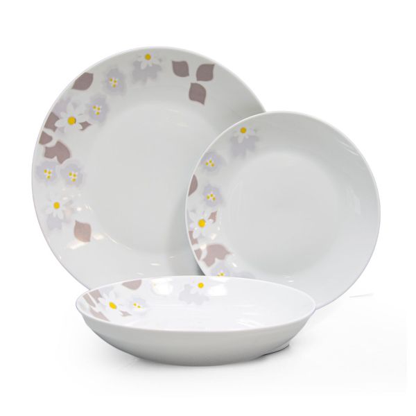 מערכת אוכל פורצלן 18 חלקים ל-6 סועדים - דגם Flower