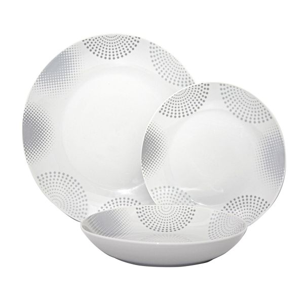 מערכת אוכל פורצלן 18 חלקים ל-6 סועדים - דגם Circles