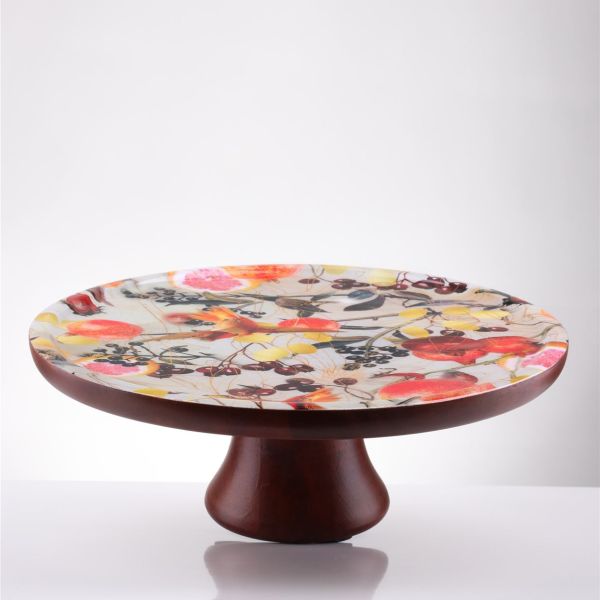 פלטת הגשה על רגל סדרת Flower Wood