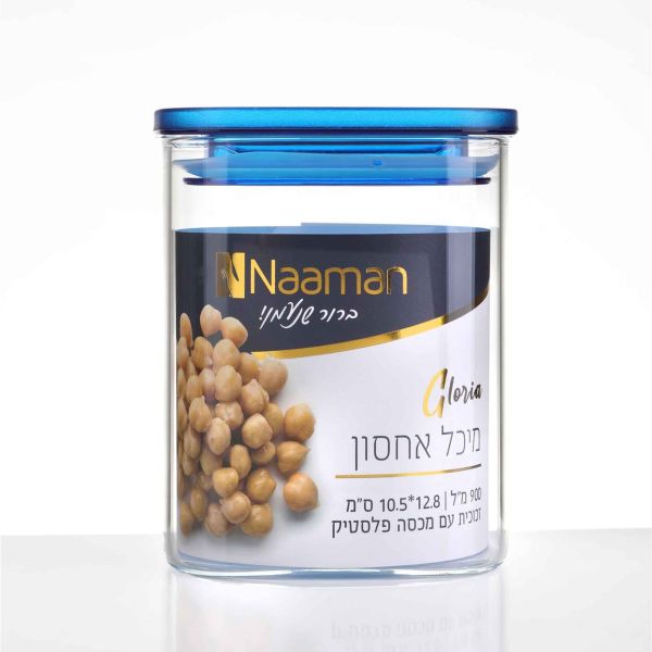 צנצנת אחסון זכוכית עם מכסה פלסטיק 900 מ”ל Gloria