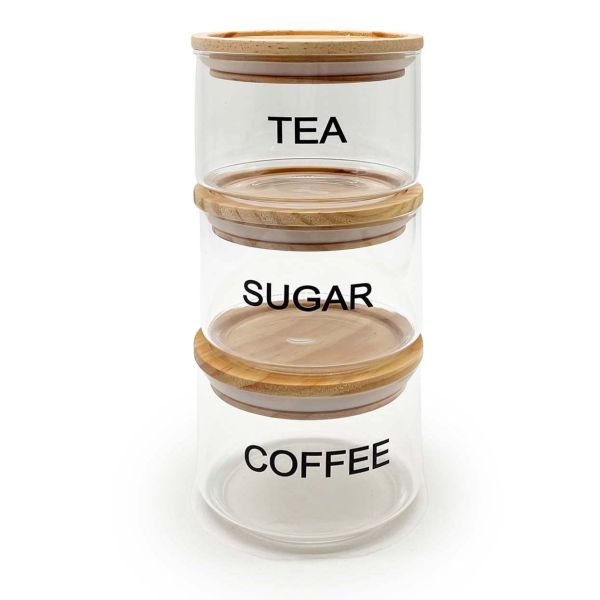 סט תה קפה סוכר זכוכית 350 מ”ל