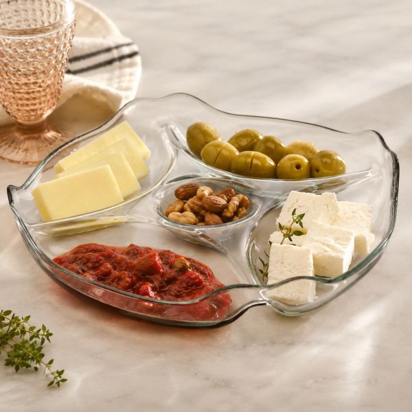 צלחת הגשה מחולקת קברט - זכוכית