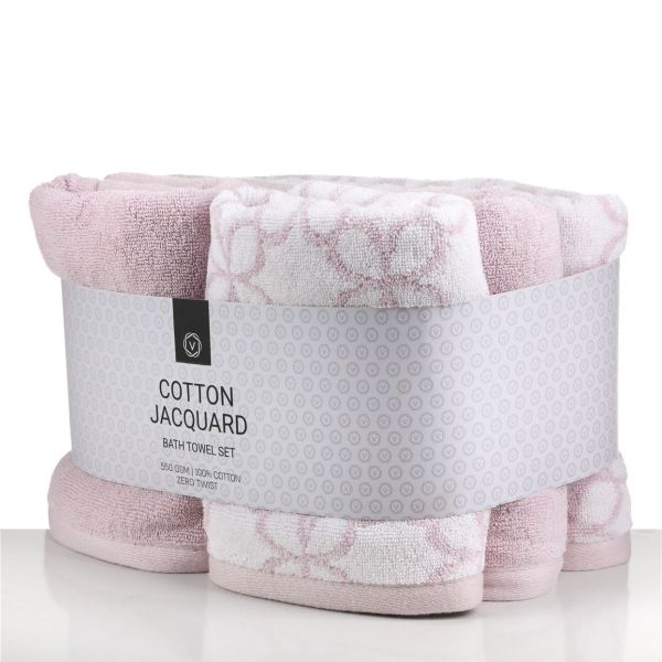 מארז מגבות ג’אקרד סדרת Cecile