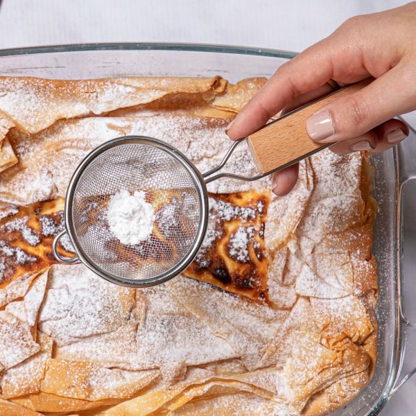 מסננת ידית עץ