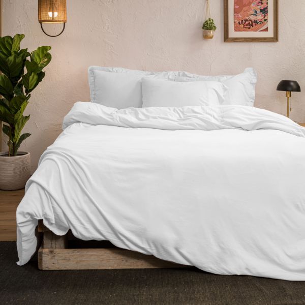 סדרת מצעי מיקס ג’רסי - לבן