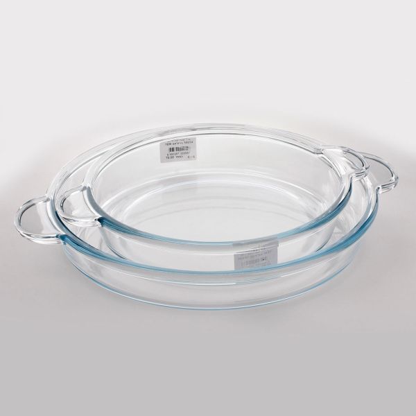 תבנית זכוכית עגולה עם ידיות BORCAM