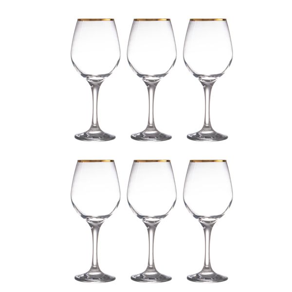 גביע יין עיטור זהב AMBER