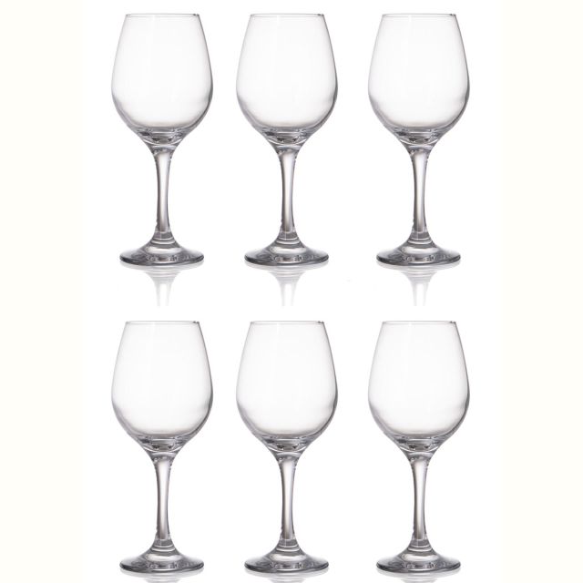 סט 6 גביעי יין זכוכית AMBER