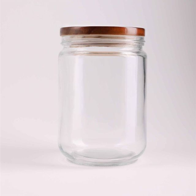 צנצנת זכוכית עם מכסה במבוק 1.5 ליטר MARY