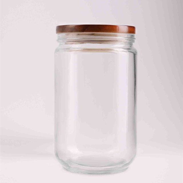 צנצנת זכוכית עם מכסה במבוק 1.9 ליטר MARY