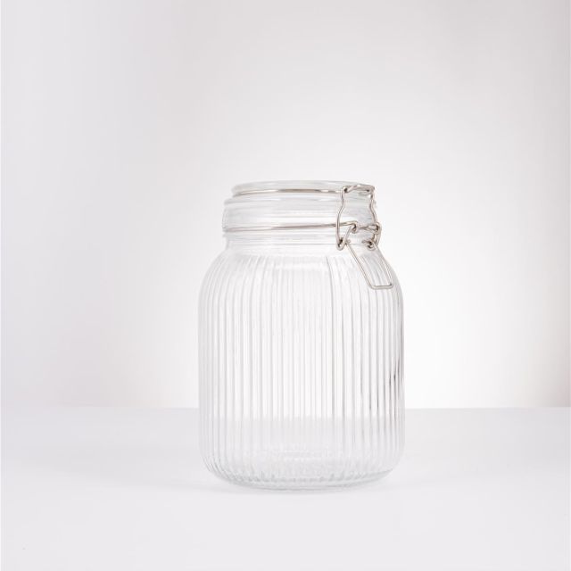 צנצנת זכוכית עם מכסה פטנט 1.4 ליטר