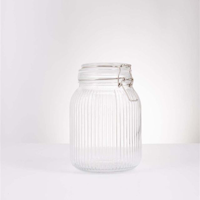 צנצנת זכוכית עם מכסה פטנט 1.9 ליטר