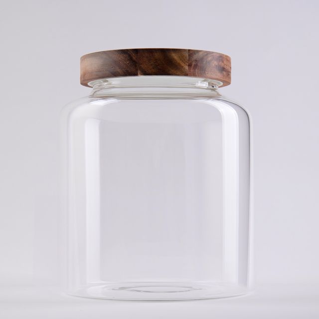 צנצנת זכוכית מכסה במבוק - Shelley