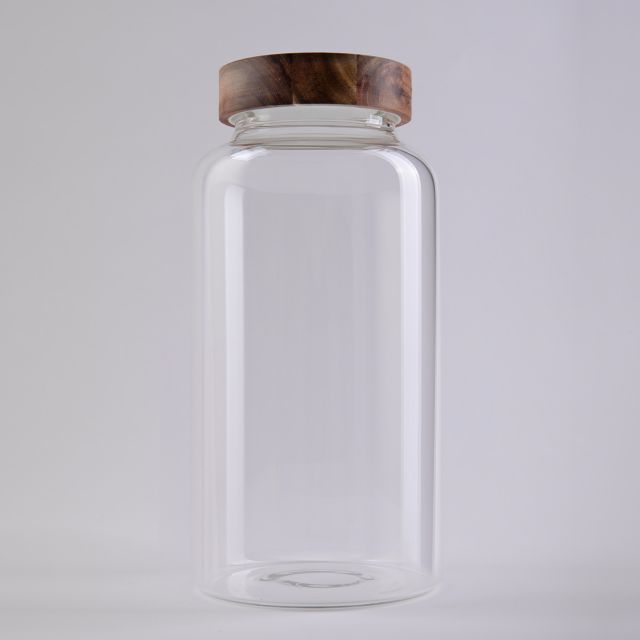 צנצנת זכוכית מכסה במבוק - Shelley