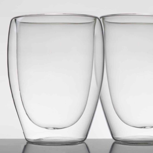 זוג כוסות זכוכית כפולה