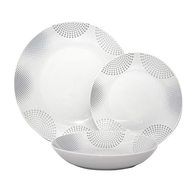 מערכת אוכל פורצלן 18 חלקים ל-6 סועדים - דגם Circles