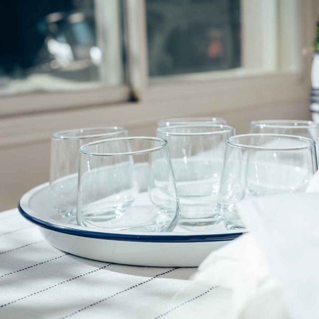 צלחת הגשה אמייל סדרת White Fusion