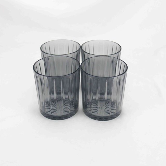 מארז 4 כוסות אקריליק – דגם Grey World