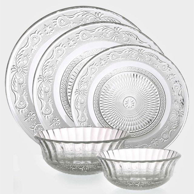 צלחת זכוכית מנה ראשונה - רטרו