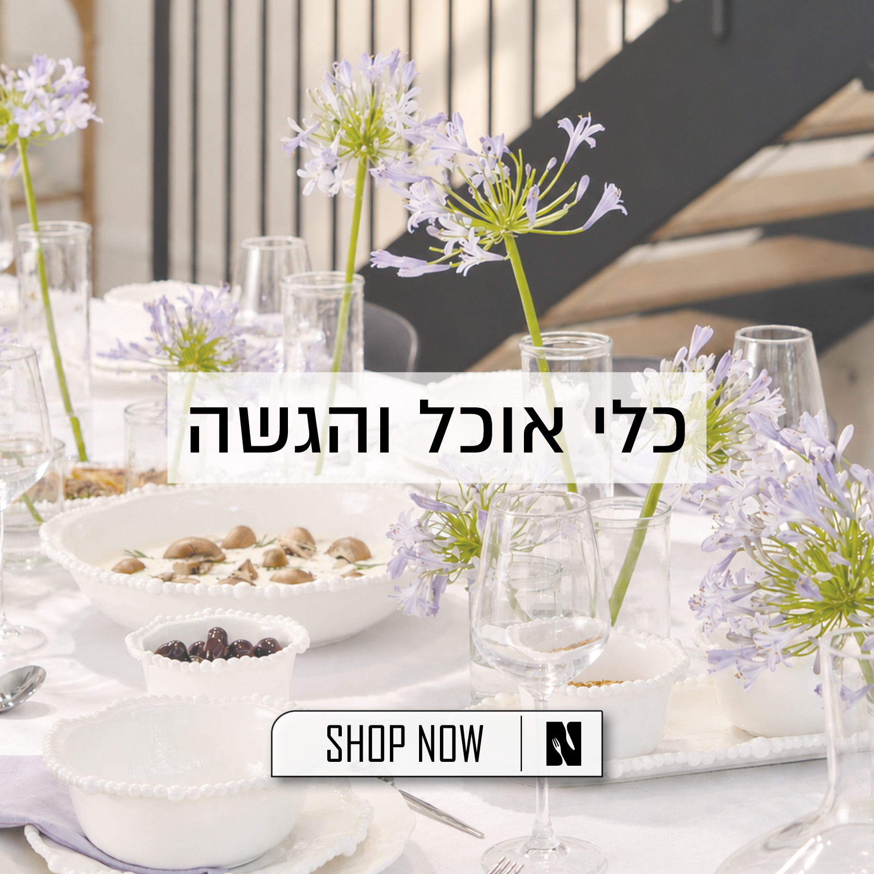 לקטגוריית כלי אוכל והגשה - לחצו